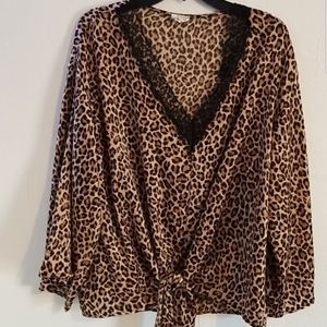 🔥Peach Love Leopard Print Top